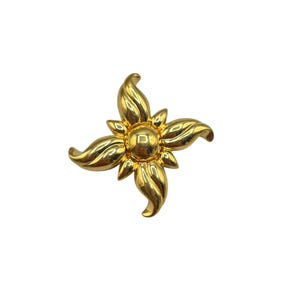 Vintage Monet Gold-Ton Starburst Brosche Pin Glänzender Gold-Ton