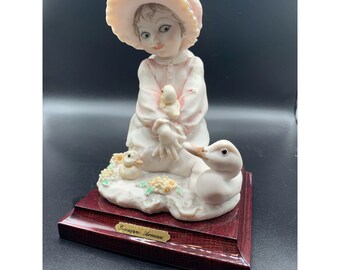 Giuseppe Armani Girl With Ducks 1986 Magic Memories Series Porcelain Capodimonte Figurine