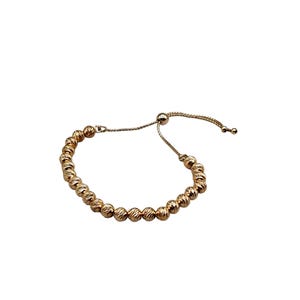 Pulseira deslizante Milor Itália prata esterlina 925 ajustável ouro rosa lavado