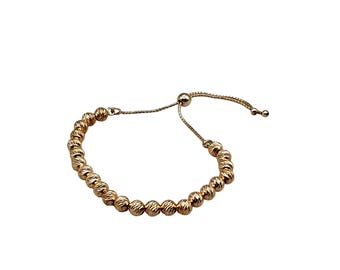 Milor Italy Sterling Silver 925 Sliding Bracelet Adjustable Rose Gold Wash