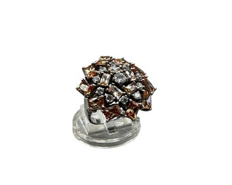 Sterling Silver Mandala Design Ring 925 Size 7.5 Fabulous Round Wide Design