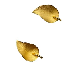 Vintage Screw Back Earrings 1-20 12K Gold-Filled Delicate Leaf Design
