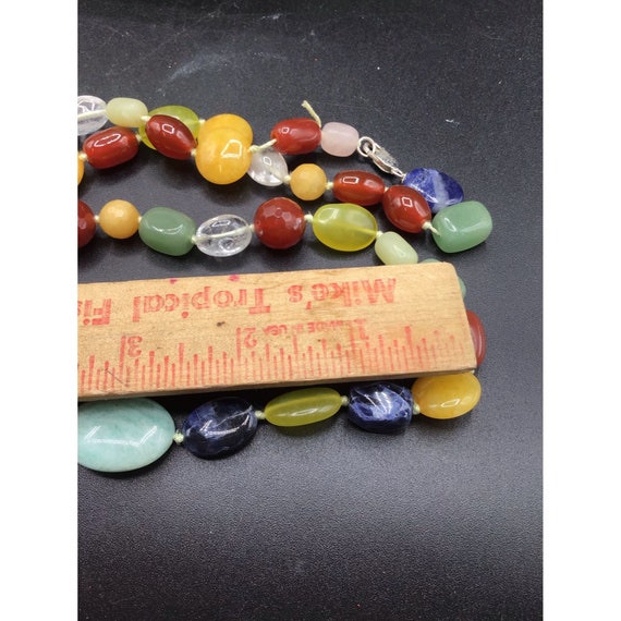 Genuine Semi Precious Stones Necklace Colorful Be… - image 7