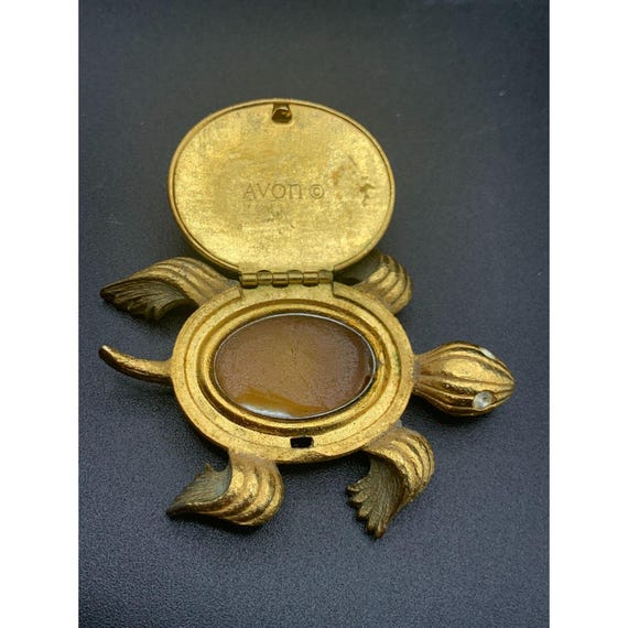 Avon Solid Perfume Compact: Green Turtle Design - image 5