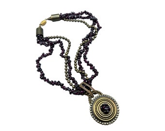 JAN MICHAELS Garnets Necklace San Francisco Designer Multi Strand Necklace