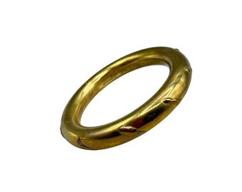 BRUTALIST Brass Bangle Bracelet Vintage Tubular Rigid Bracelet 70s Jewelry