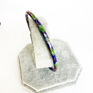 Vintage Chinese cloisonne bangle bracelet blue enamel cloisonne bangle blue green color