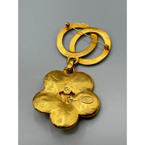 Vtg Judith Jack Daisy Flower Brooch Matte Gold To… - image 5