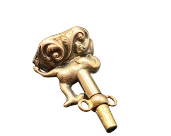 14K Gold and Bloodstone Watch Key Figural FAWN Baby Deer Design Watch Accessory