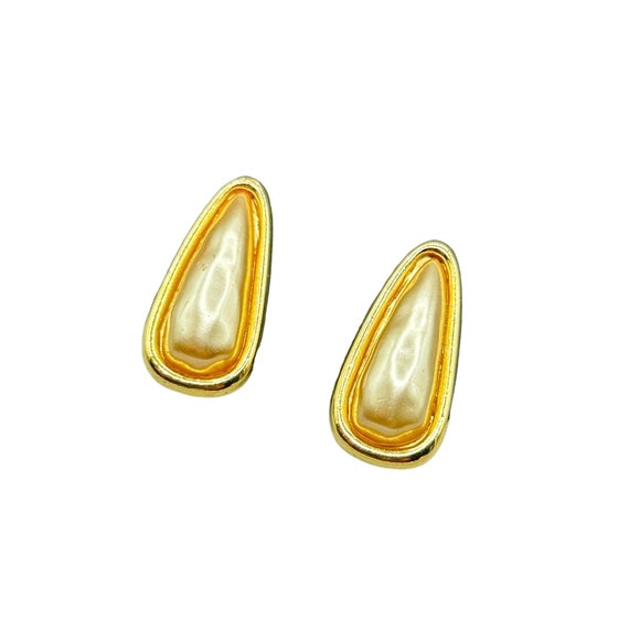 Vintage Signed Napier Clip On Earrings Elongated … - image 1