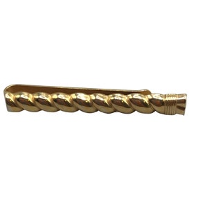 Elegant SWANK Tie Bar Tie Clip Gold Tone Rope Design Vintage Costume Accessories