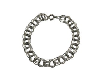 Vintage Chain Bracelet For Charms Triple Link 6" Long