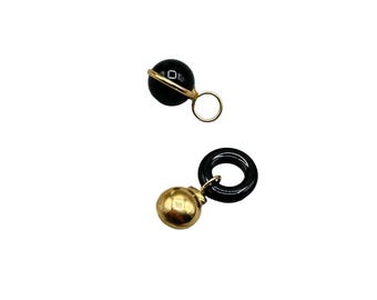 14k Gold Yellow Gold & Black Onyx Earrings Jackets Different Design Drop Dangles