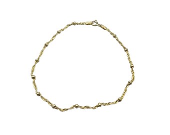 Gold Over Sterling Silver Bracelet Thin Delicate Long Bracelet or Small Anklet