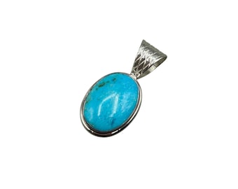 Turquoise And Rainbow Calsilica Double Sided DTR Jay King Sterling Silver Pendant