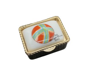 Limoge France Pill Box Sinclair Signed Hand Painted Collectible Trinket Box Gold Tone