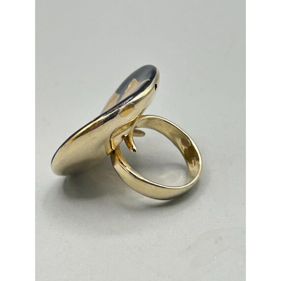 Gold Leaf Ring Adjustable Size Silver 925 Made in… - image 4