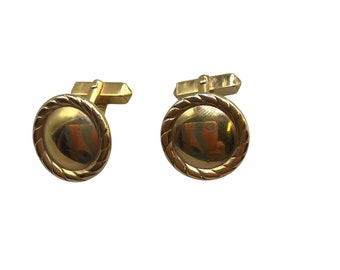 Vintage Swank Cufflinks Gold Tone Simple Formal Elegant Classic Accessories
