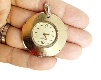 Caravelle Pocket Watch Pendant Lady Watch Working Watch Wind Up Watch Gold Tone