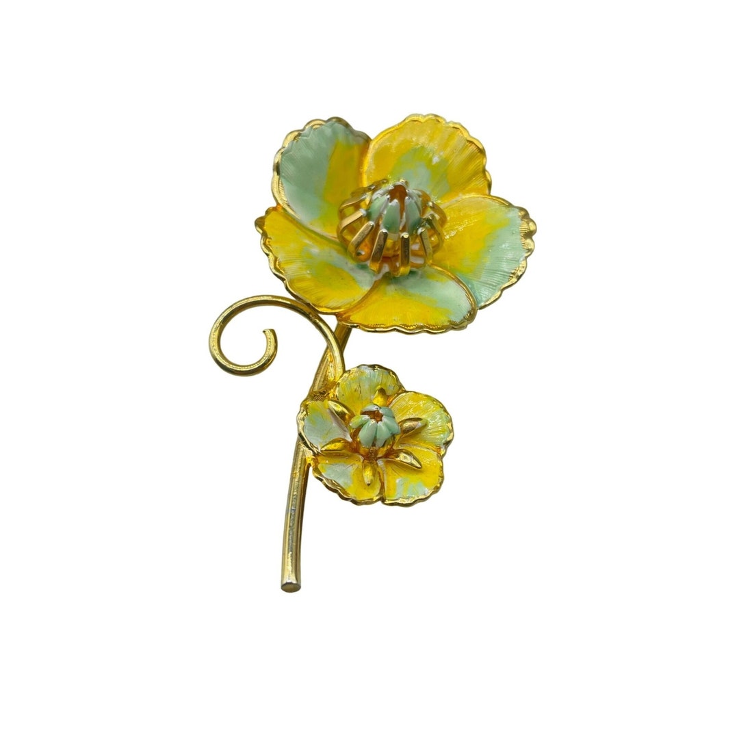 Broche épingle Dorée émaillée Jacques Esterel - Vintage, Occasion, Couleur Argenté