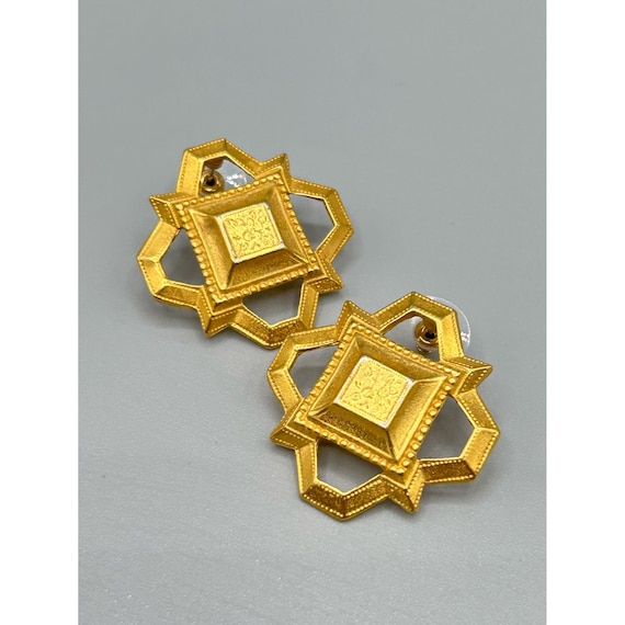 Buy Matte Gold Tone Earrings Pierced Studs Geometric Design 80s 90s Fashion  Jewelry Online in India - Etsy