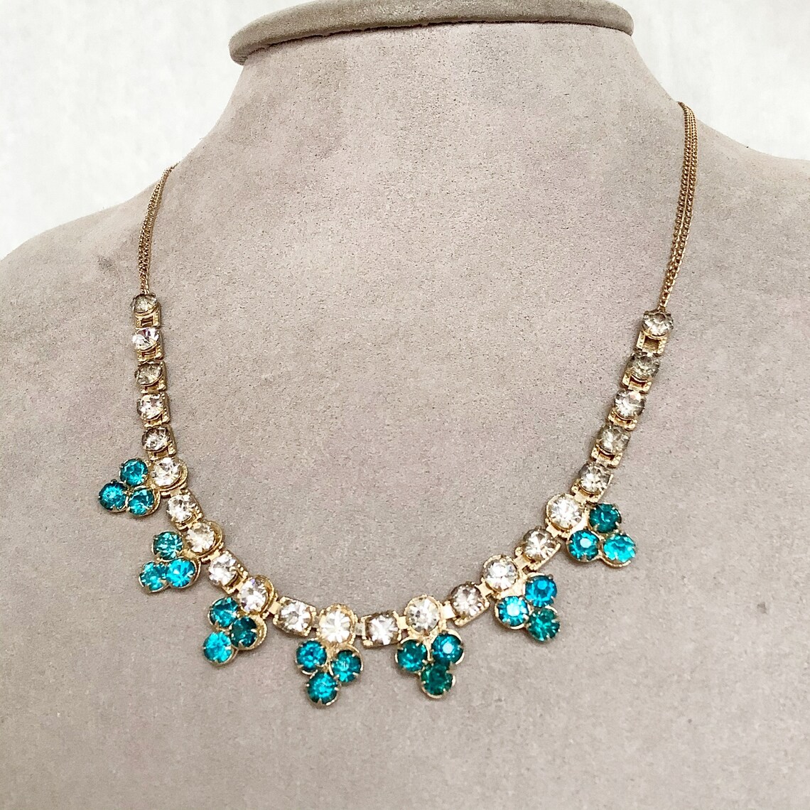 Aqua Blue Necklace Gold Filled Necklace With Delicate Thin Etsy