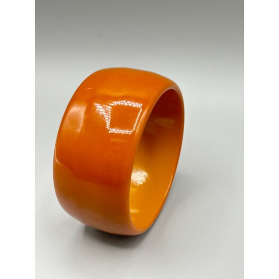 Wide Vintage Bakelite Bracelet Butterscotch Early… - image 4