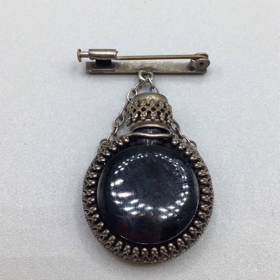 Miniature Scent Perfume Bottle Brooch Ornate Fram… - image 8