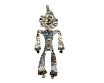 Articulated Clown Brooch Oversize Statement Sterling Silver 925 Made In Mexico