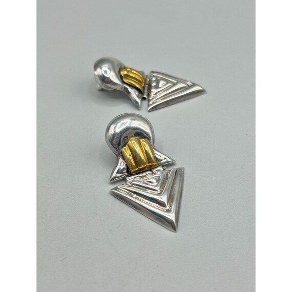 Vintage Taxco Mexico 925 Sterling Silver Earrings… - image 3