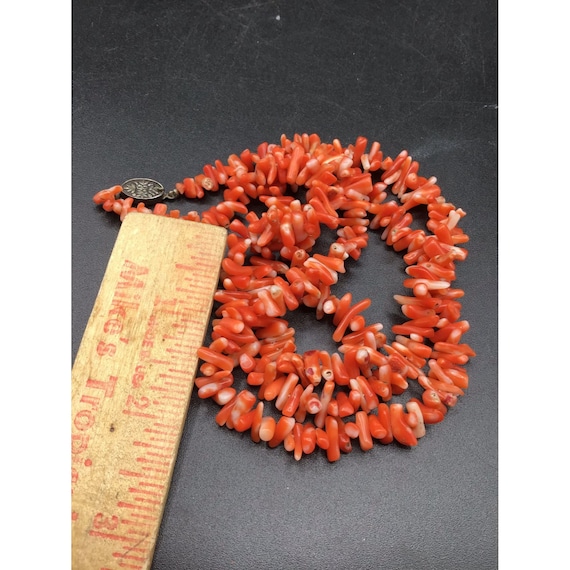 Antique Branch Coral Necklace Sterling Silver Cla… - image 7