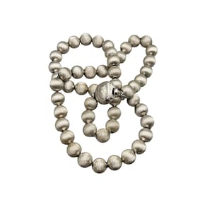 Vintage Monet 24&quot; Silver Tone Beaded Necklace Strung On Chain Sliding Beads