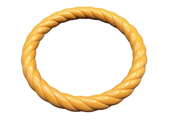 Vintage Statement Plastic Bangle Bracelet Butterscotch Color Twisted Rope Design