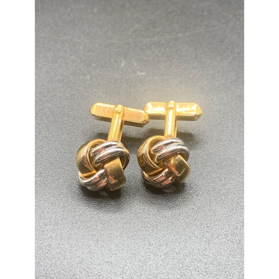 SWANK Gold and Silver Knots Cufflinks Two Tones R… - image 1
