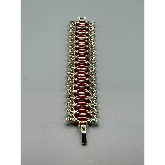 Vintage Mid Century Thermoplastic Bracelet Red Co… - image 4