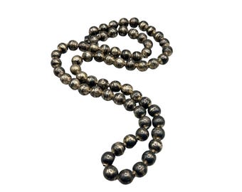 Vintage Taxco Mexico 925 Sterling Silver Handmade Pearls Beaded Long Necklace