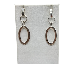 Simple Geometric Shapes Sterling Silver 925 Dangles Earrings Drops Earrings Pierced