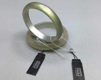 ONE Matte Clear Frosted Lucite Bangle R.J.G. By Graziano New Old Stock with Tag