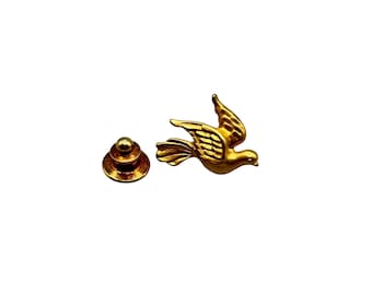 Dove Tack Pin Lapel Pin Vintage Gold Tone Miniature Bird Pin Vintage Costume Jewelry