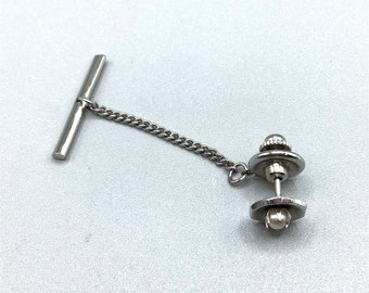 Pearl Tie Tack Tie Pin Lapel Pin Small Octagon Geometric Shape Man Accessories