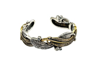 Echo Of The Dreamer Bracelet "Flights Of Fancy" Sterling Silver Bronze Hinged Cuff