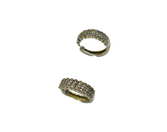 Gold Over Sterling Silver Hoop Earrings with CZ Stones Diameter
