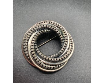 Danecraft Brooch Sterling Silver Wreath Intersecting Double Circles Pin