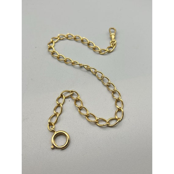 Vintage Gold Tone Watch Chain with Dog Clip Simpl… - image 2