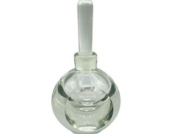 Vintage Clear Glass Perfume Bottle Smooth Polished Bottom Quality Glass