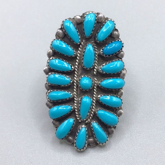Navajo Ring P. Jones Sterling Silver Signed Turquoise Native Navajo Ring P. Jones Sterling Silver Signed Turquoise Native