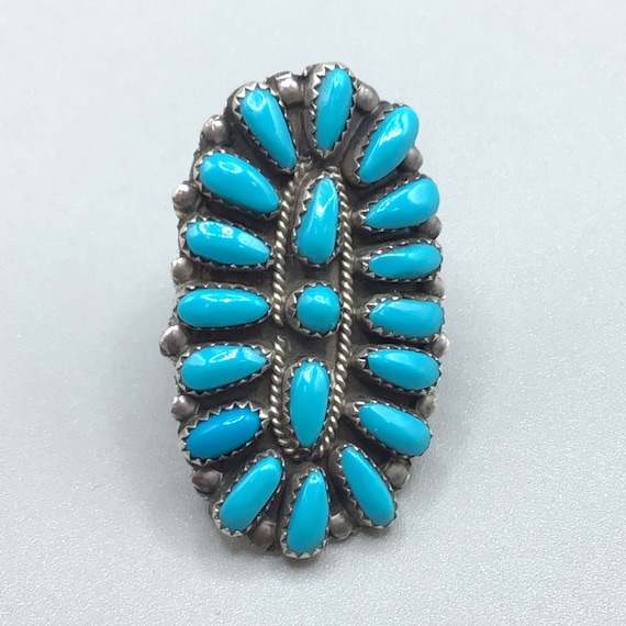 Native American Important Vintage Navajo David Tune Lightning Turquoise Sterling Silver Pendant Native American Important Vintage Navajo David Tune Lightning Turquoise Sterling Silver Pendant