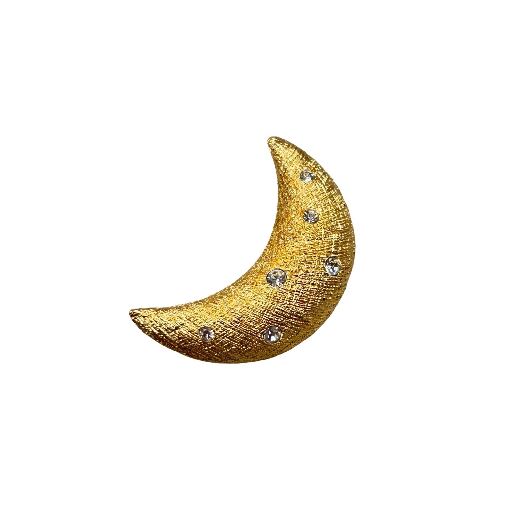2024最新のスタイル Christian Vintage Dior Tone Gold Textured Brooch Moon アクセサリー