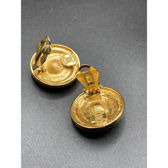 Givenchy Earrings Signed clips Gold tone and crys… - image 4