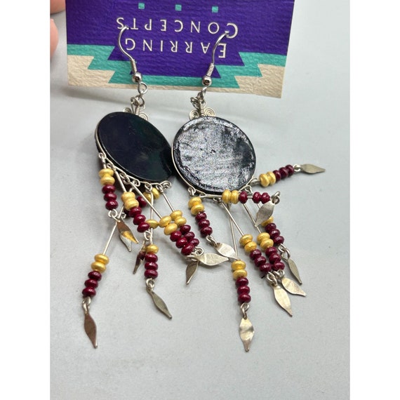 Vintage New Old Stock Ethnic Dangles Earrings Pie… - image 6